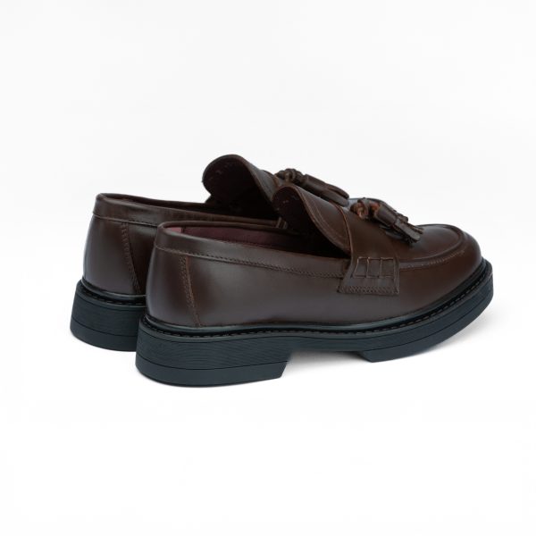 Chausmo Mocassins en cuir Marron à pampilles - 1020 – Image 4