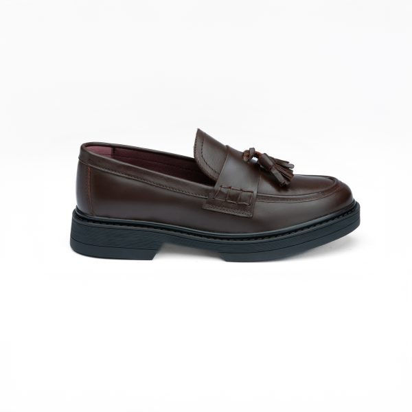 Chausmo Mocassins en cuir Marron à pampilles - 1020