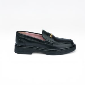 Chausmo Mocassins en cuir Noir - 1019