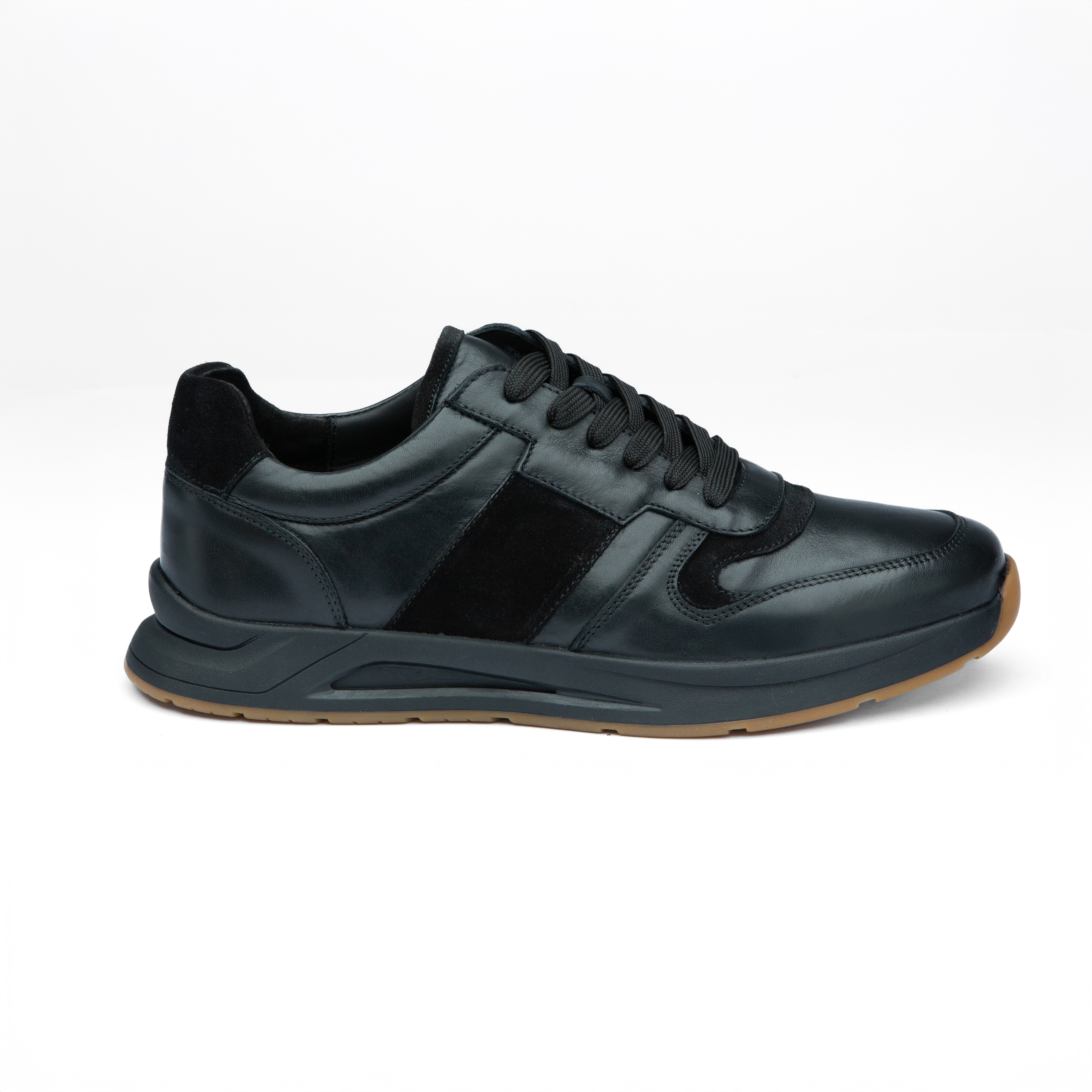 Chausmo Baskets en Cuir Noir 1018 - Hommes