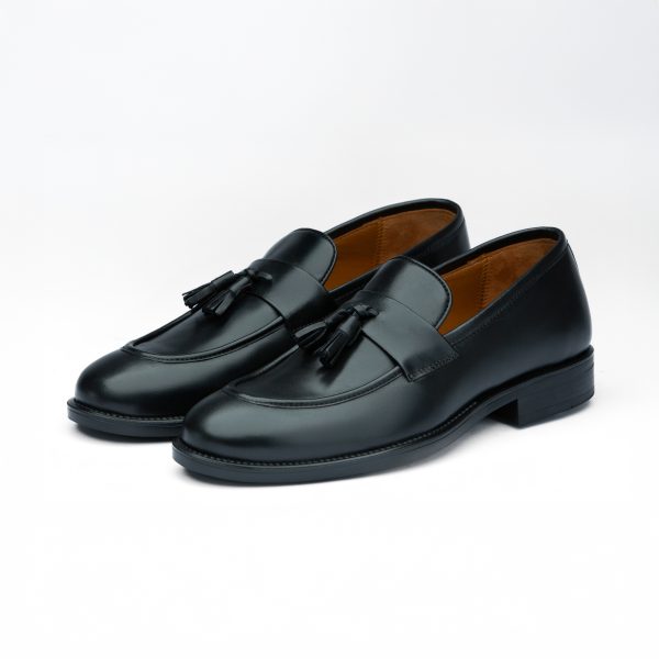 Chausmo Mocassins en cuir Noir à pampilles 1036 - Hommes – Image 2