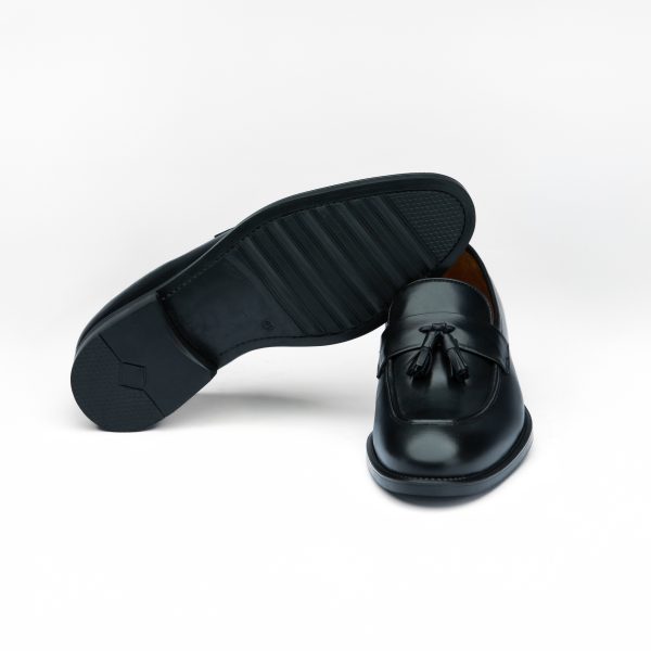 Chausmo Mocassins en cuir Noir à pampilles 1036 - Hommes – Image 3