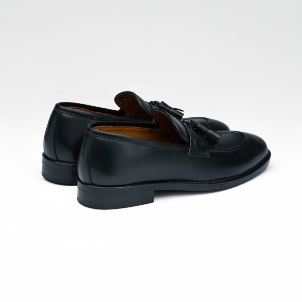 Chausmo Mocassins en cuir Noir à pampilles 1036 - Hommes – Image 4