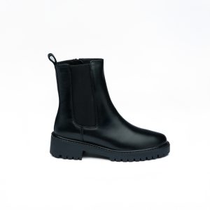 Chausmo Bottine en cuir Noir 0003