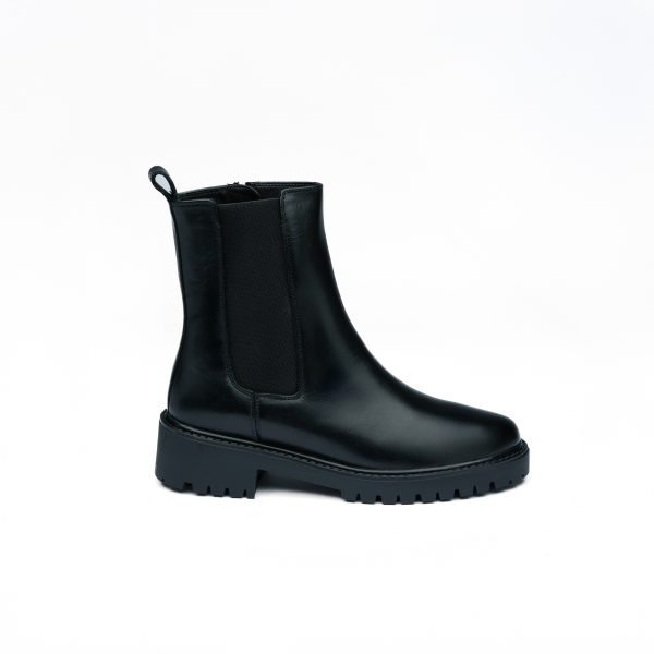 Chausmo Bottine en cuir Noir 0003