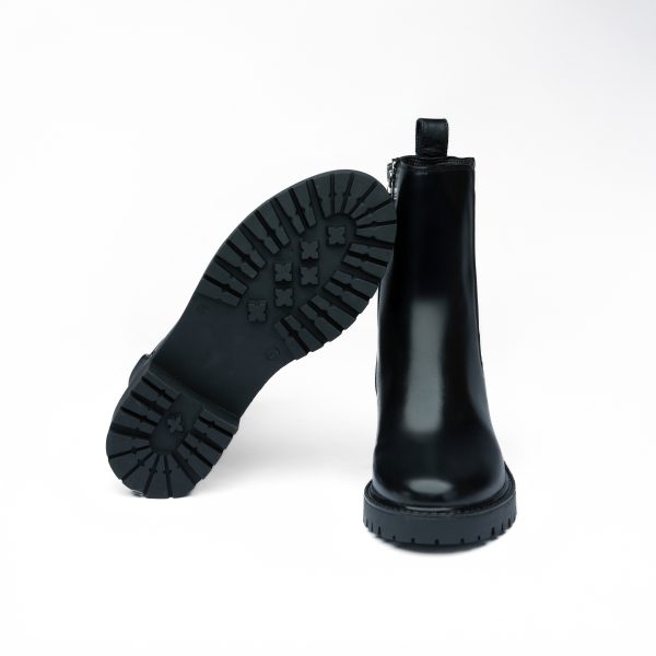 Chausmo Bottine en cuir Noir 0003 – Image 3