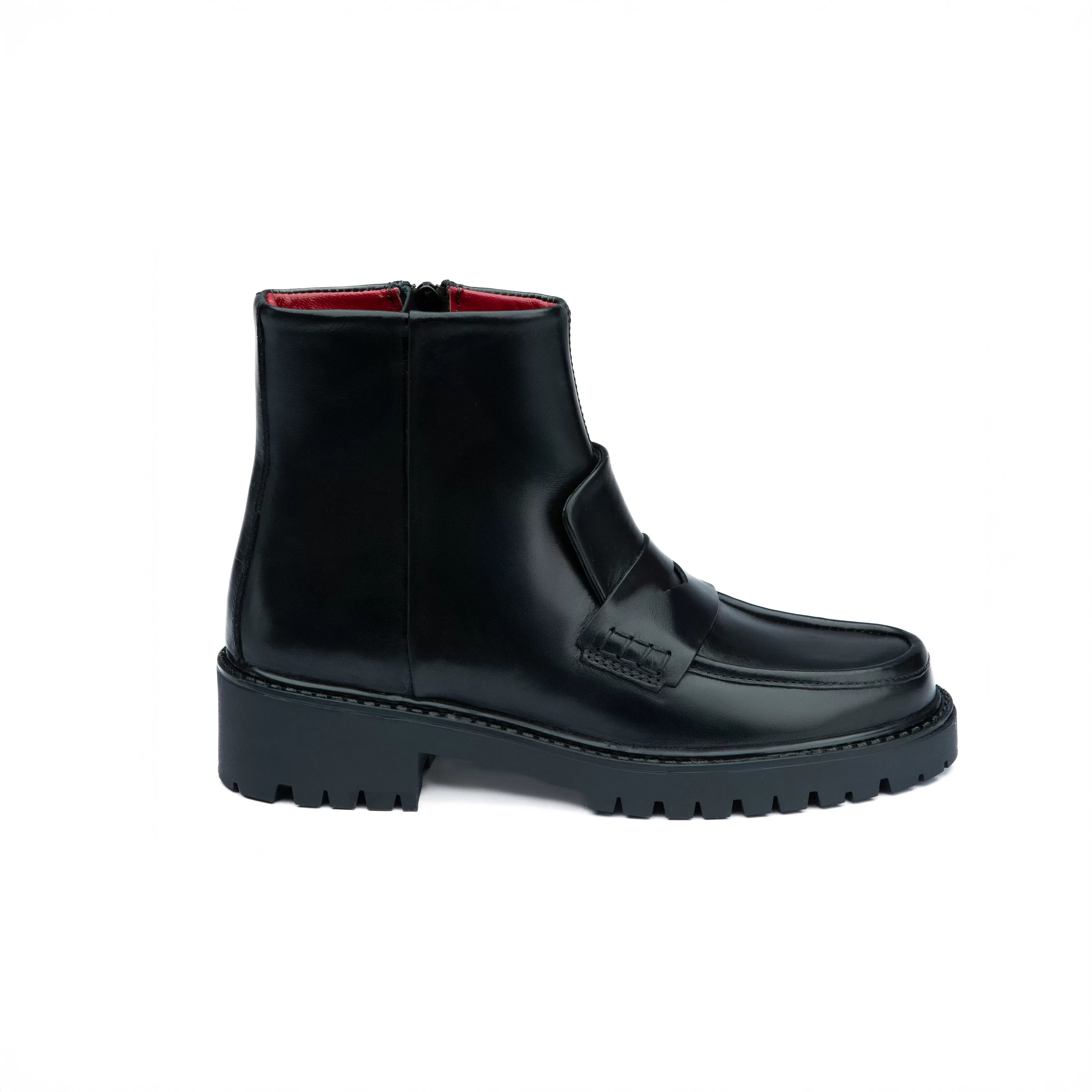 Chausmo Bottine en Cuir Noir 0002