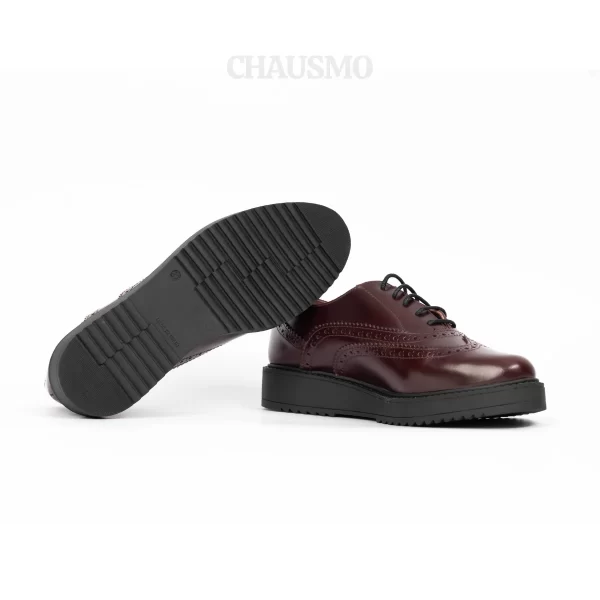 Chausmo Mocassins en Cuir Bordeaux Vernis 1006 – Image 2