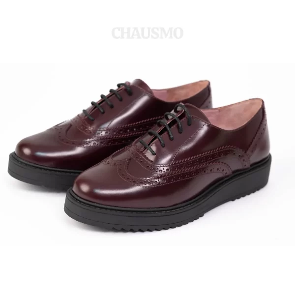 Chausmo Mocassins en Cuir Bordeaux Vernis 1006 – Image 3
