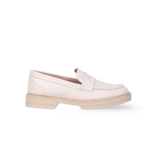 Chausmo Mocassins en Cuir Beige 0422