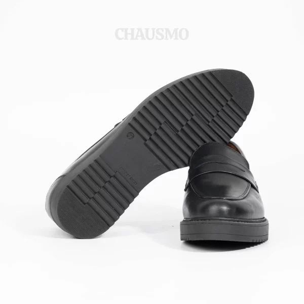 Chausmo Mocassins en Cuir Noir 1005-1 – Image 3