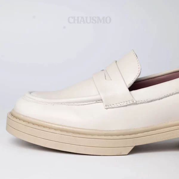 Chausmo Mocassins en Cuir Beige 0422 – Image 4