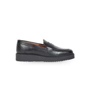 Chausmo Mocassins en Cuir Noir 1005-1