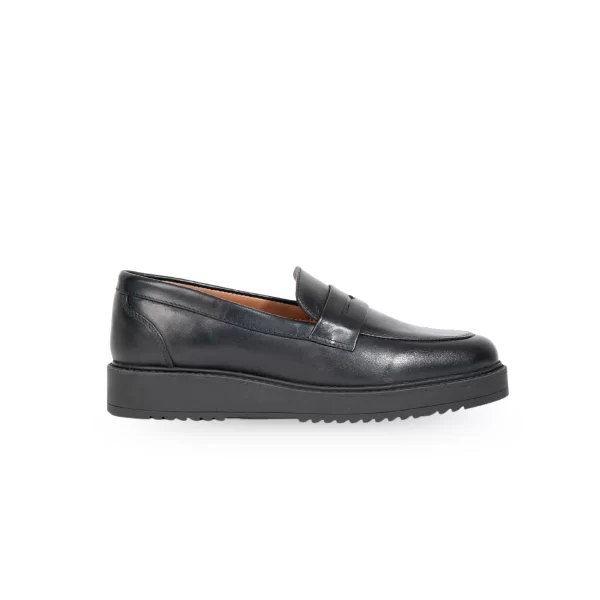 Chausmo Mocassins en Cuir Noir 1005-1