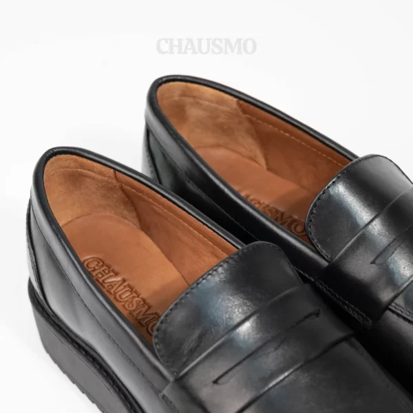 Chausmo Mocassins en Cuir Noir 1005-1 – Image 5
