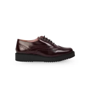 Chausmo Mocassins en Cuir Bordeaux Vernis 1006