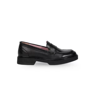 Chausmo Mocassins en cuir Noir 1005