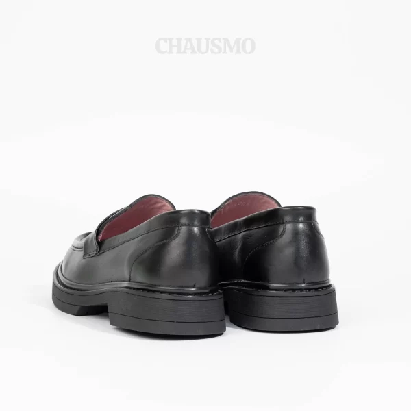 Chausmo Mocassins en cuir Noir 1005 – Image 7